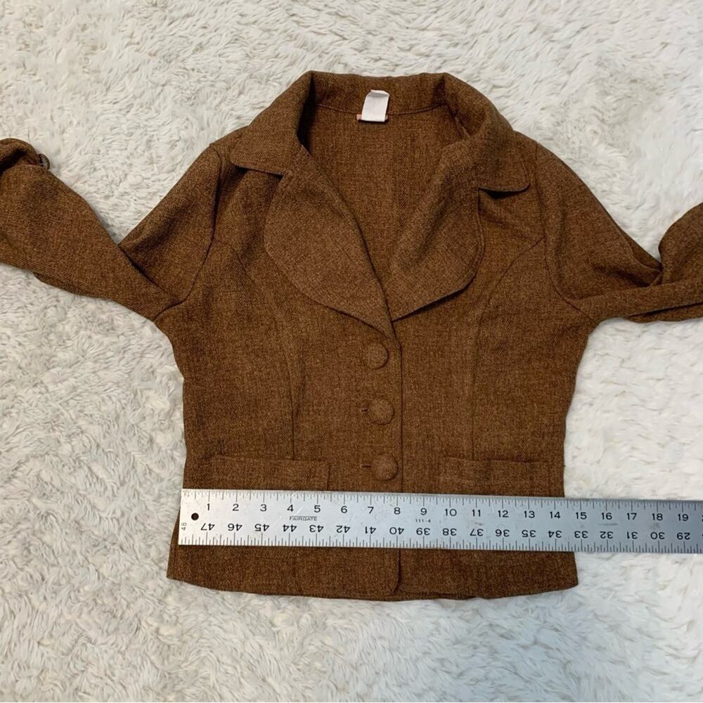 Vintage 90s–2000s Event Jacket – Made in USA – Brown Tailored Blazer – Size S - Picture 7 of 9